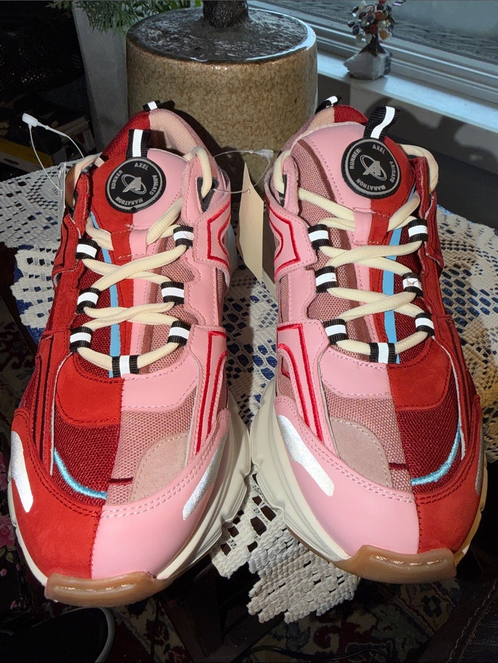 Axel Arigato Pink and Red Chunky Athletic Sneakers